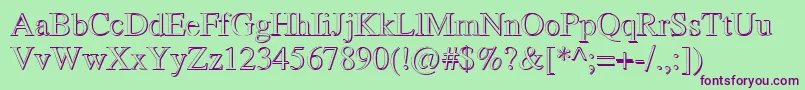 RomandShadowDb Font – Purple Fonts on Green Background
