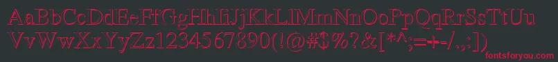 RomandShadowDb Font – Red Fonts on Black Background