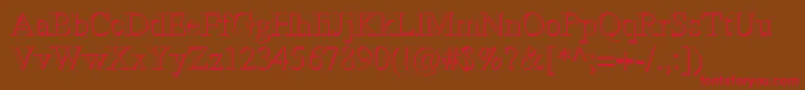 RomandShadowDb Font – Red Fonts on Brown Background