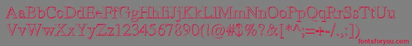 RomandShadowDb-Schriftart – Rote Schriften auf grauem Hintergrund