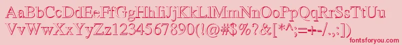 RomandShadowDb Font – Red Fonts on Pink Background