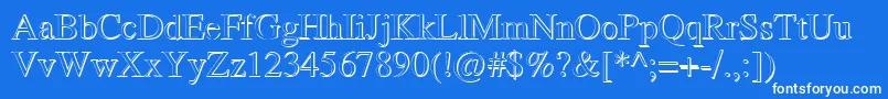 RomandShadowDb Font – White Fonts on Blue Background