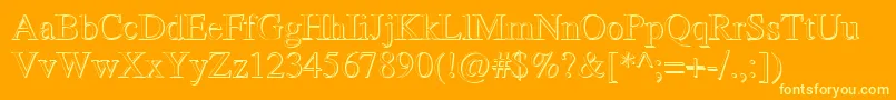 RomandShadowDb Font – Yellow Fonts on Orange Background