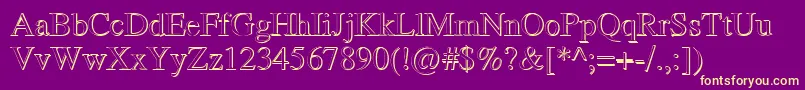RomandShadowDb Font – Yellow Fonts on Purple Background