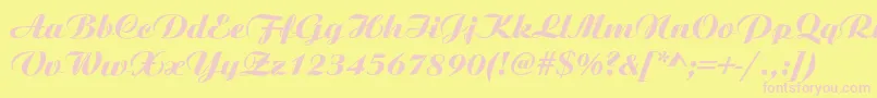 Walnuts Font – Pink Fonts on Yellow Background