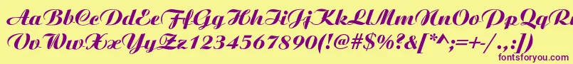 Walnuts Font – Purple Fonts on Yellow Background