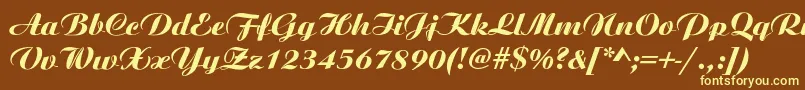 Walnuts Font – Yellow Fonts on Brown Background