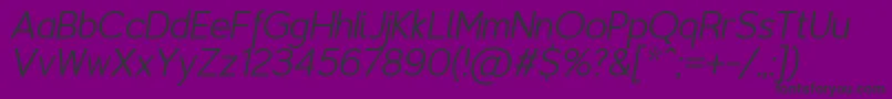 TriompheThinitalic Font – Black Fonts on Purple Background