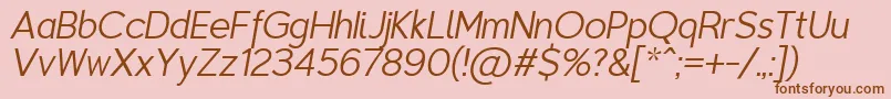 TriompheThinitalic Font – Brown Fonts on Pink Background