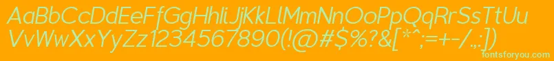 TriompheThinitalic Font – Green Fonts on Orange Background
