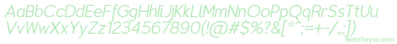 TriompheThinitalic Font – Green Fonts on White Background