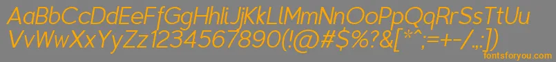 TriompheThinitalic Font – Orange Fonts on Gray Background