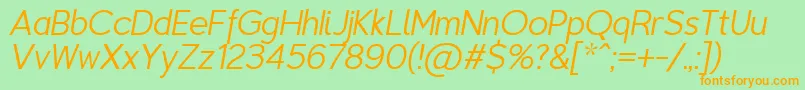 TriompheThinitalic Font – Orange Fonts on Green Background