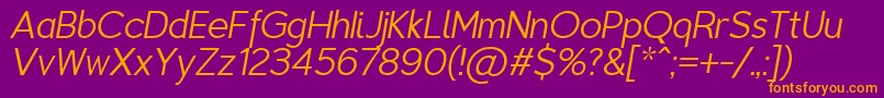 TriompheThinitalic Font – Orange Fonts on Purple Background