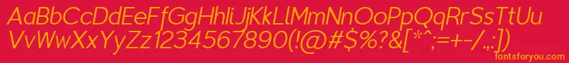TriompheThinitalic Font – Orange Fonts on Red Background