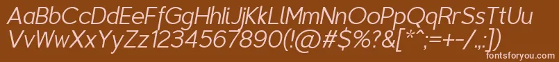 TriompheThinitalic Font – Pink Fonts on Brown Background