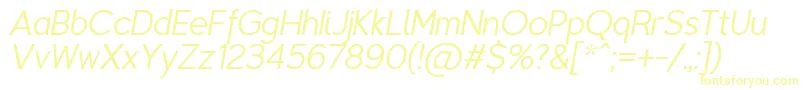 TriompheThinitalic Font – Yellow Fonts on White Background