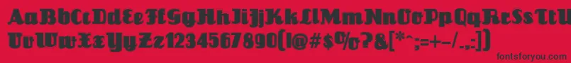 フォントLouisianneContourBlack – 赤い背景に黒い文字