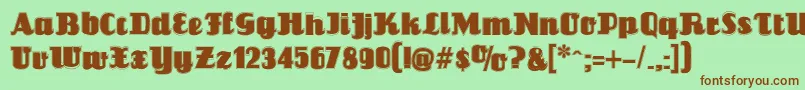 LouisianneContourBlack Font – Brown Fonts on Green Background