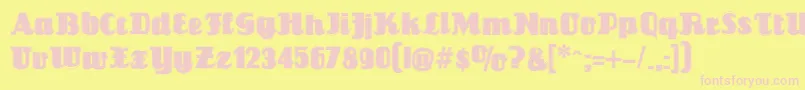 Шрифт LouisianneContourBlack – розовые шрифты на жёлтом фоне