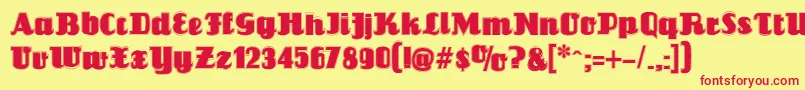 LouisianneContourBlack Font – Red Fonts on Yellow Background