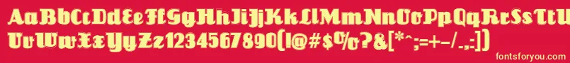 LouisianneContourBlack Font – Yellow Fonts on Red Background