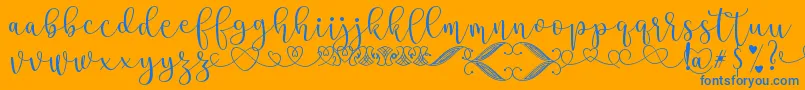 SteaFont-Schriftart – Blaue Schriften auf orangefarbenem Hintergrund