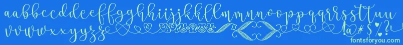 SteaFont Font – Green Fonts on Blue Background