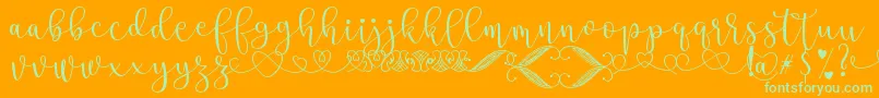 SteaFont-Schriftart – Grüne Schriften auf orangefarbenem Hintergrund