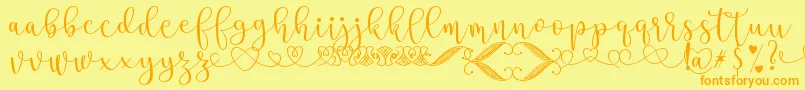 SteaFont-Schriftart – Orangefarbene Schriften auf gelbem Hintergrund