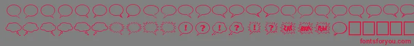 Tab ffy Font – Red Fonts on Gray Background