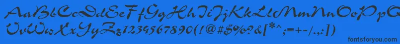 フォントCorrida2 – 黒い文字の青い背景