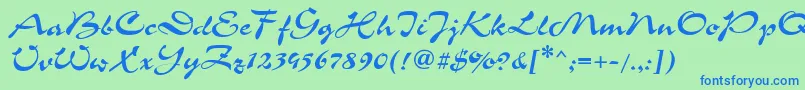 Corrida2 Font – Blue Fonts on Green Background