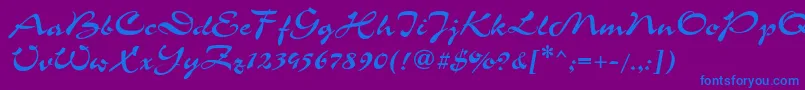 フォントCorrida2 – 紫色の背景に青い文字
