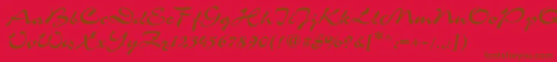 Corrida2 Font – Brown Fonts on Red Background