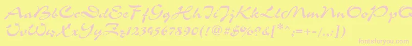 Corrida2 Font – Pink Fonts on Yellow Background