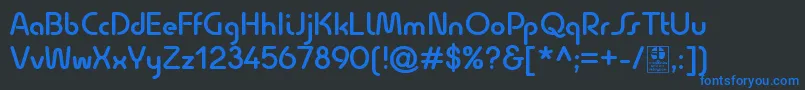 Czcionka QuesatDemiBoldDemo – niebieskie czcionki na czarnym tle