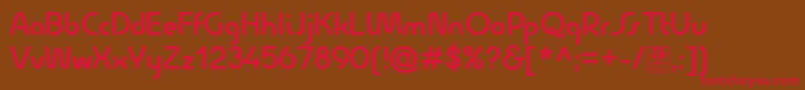QuesatDemiBoldDemo Font – Red Fonts on Brown Background