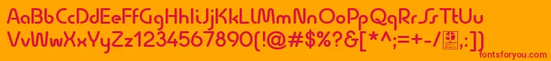 QuesatDemiBoldDemo Font – Red Fonts on Orange Background