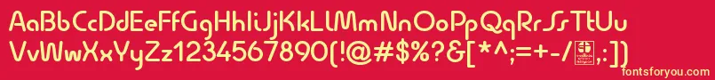 QuesatDemiBoldDemo Font – Yellow Fonts on Red Background