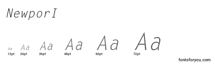 NewporI Font Sizes