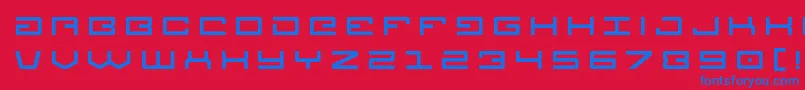 Legiontitle-Schriftart – Blaue Schriften auf rotem Hintergrund