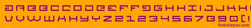 Legiontitle-Schriftart – Violette Schriften auf orangefarbenem Hintergrund