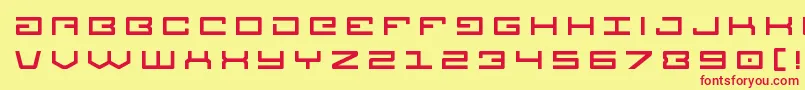 フォントLegiontitle – 赤い文字の黄色い背景