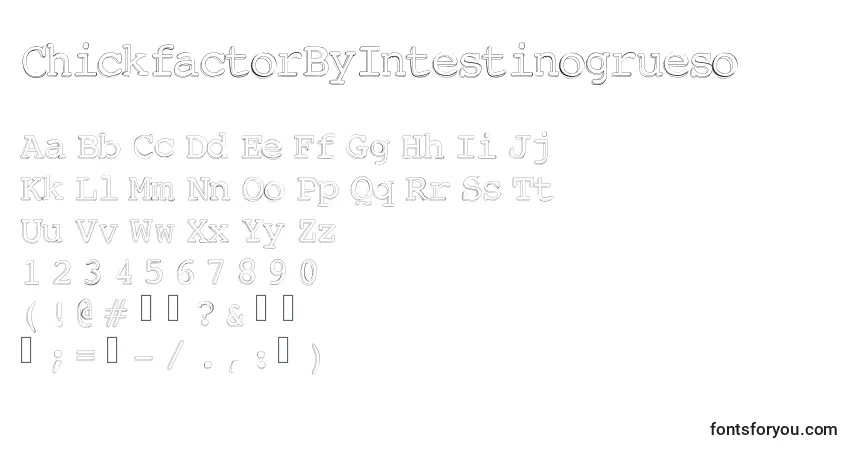 Шрифт ChickfactorByIntestinogrueso – алфавит, цифры, специальные символы