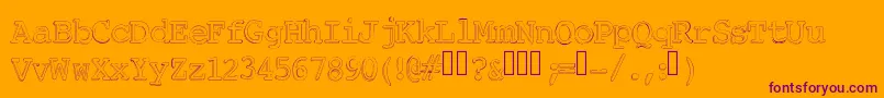 ChickfactorByIntestinogrueso-Schriftart – Violette Schriften auf orangefarbenem Hintergrund