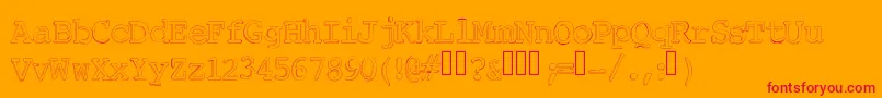 ChickfactorByIntestinogrueso-Schriftart – Rote Schriften auf orangefarbenem Hintergrund