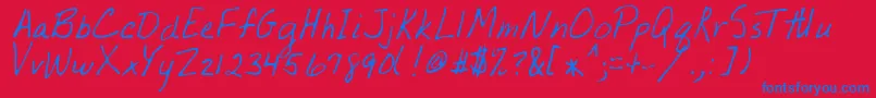PiikoiRegular Font – Blue Fonts on Red Background