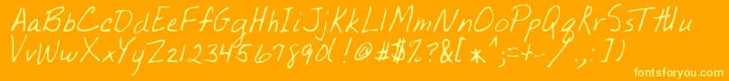 PiikoiRegular Font – Yellow Fonts on Orange Background