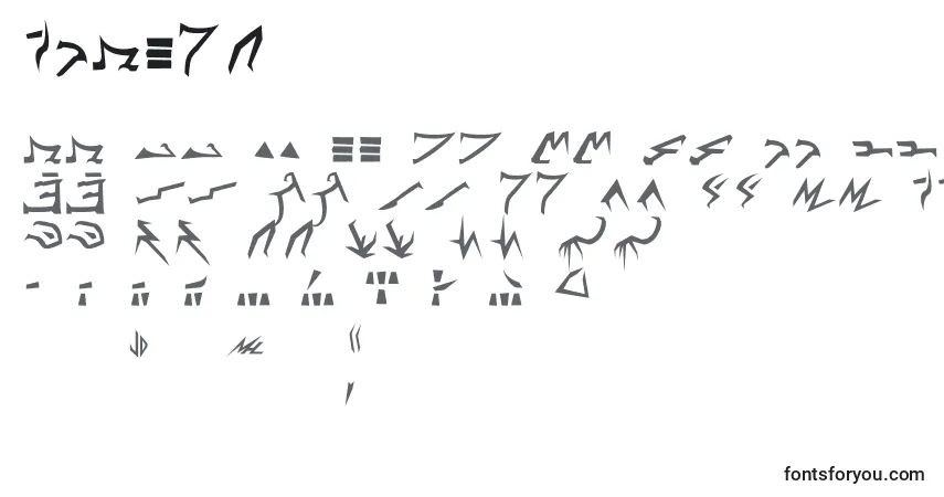Czcionka Shadow – alfabet, cyfry, specjalne znaki